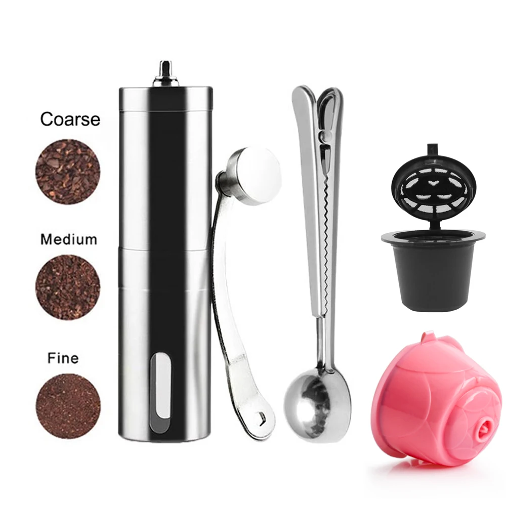 Mini Coffee Grinder Stainless Steel Hand Manual Handmade Coffee Bean Grinder Crocus Grinders Nespresso Dolce Gusto Capsule