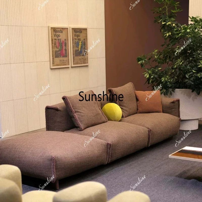 YCotton and linen fabric sofa living room light luxury living room module villa home