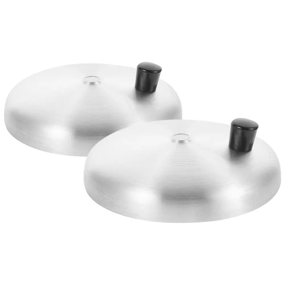 2Pcs Stainless Steel Pan Lid Cover for Pot Skillet Wok High Temp Resistant Tight Seal Non Slip Handle Dishwasher Safe Kitchen