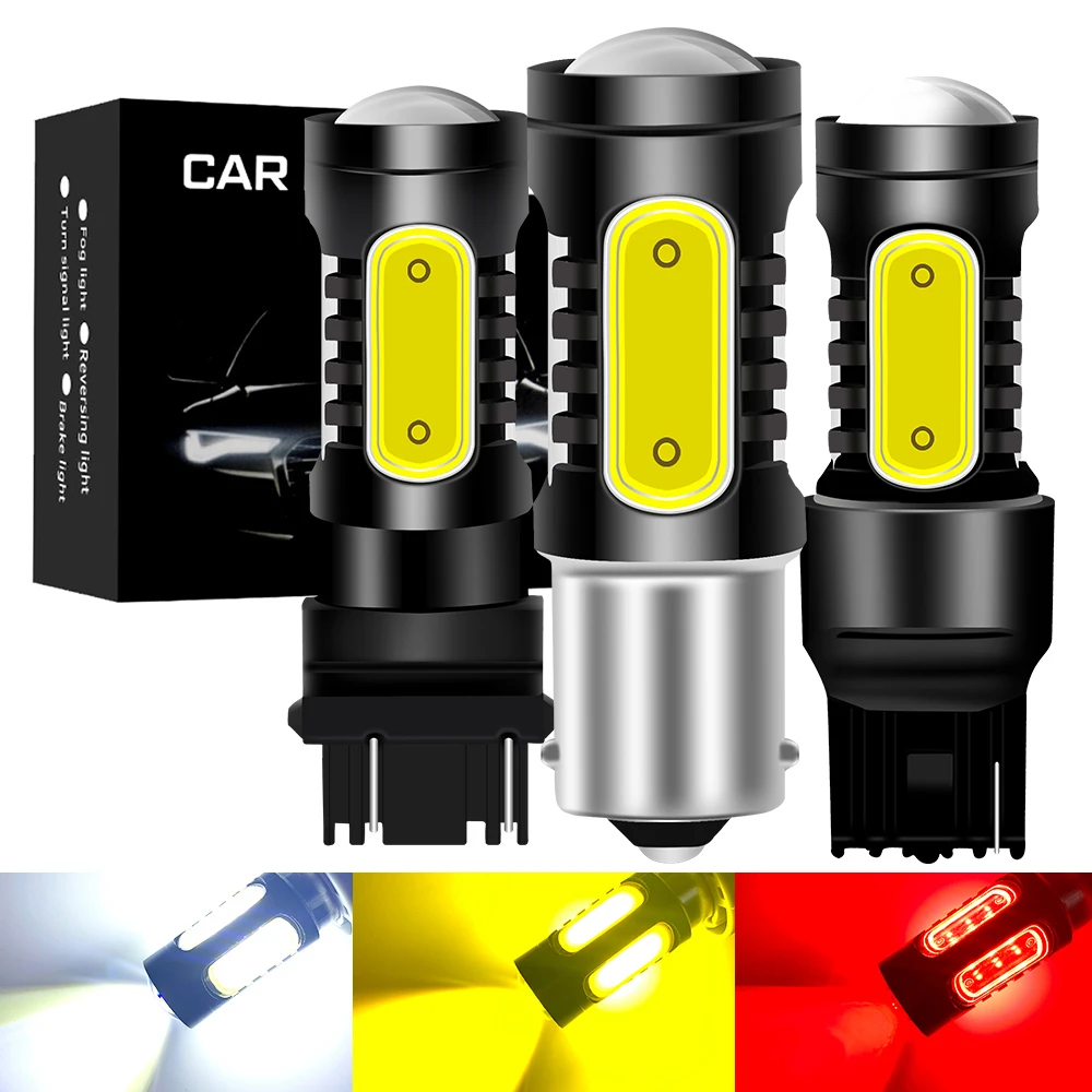 2PCS 1156 P21W LED BA15S PY21W BAU15S Bulb 12V COB 5SMD 7443 7440 W21W 3157 1157 BAY15D P21/5W LED for Reverse Turn Signal Light