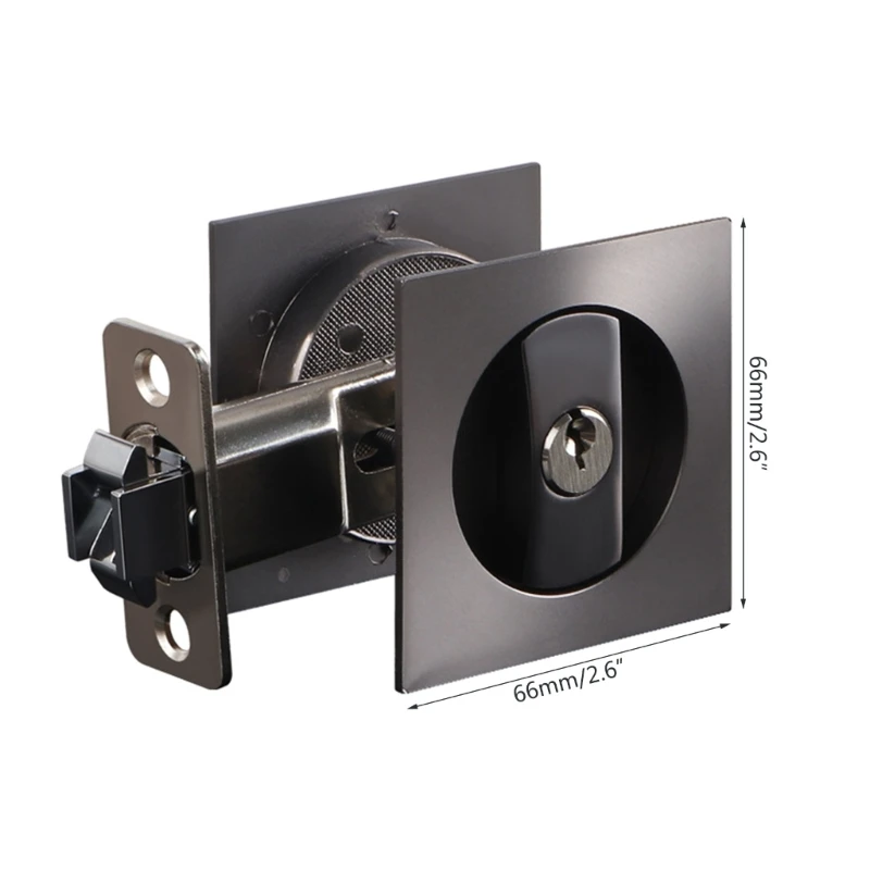 Preto deslizante bolso Door Lock para celeiro, privacidade contemporânea, porta Hardware Tool, E65B