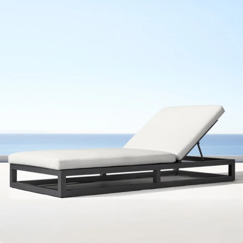 Poolside lounge chair Single seat Garden swimming pool Aluminum outdoor lounge chair