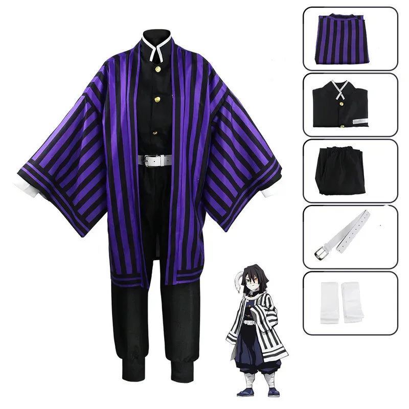 ❤❤2025 Cosplay Costume Anime Kimetsu No Yaiba Iguro Obanai Wig Fake Snake Adult Child Halloween Clothes New ★☆