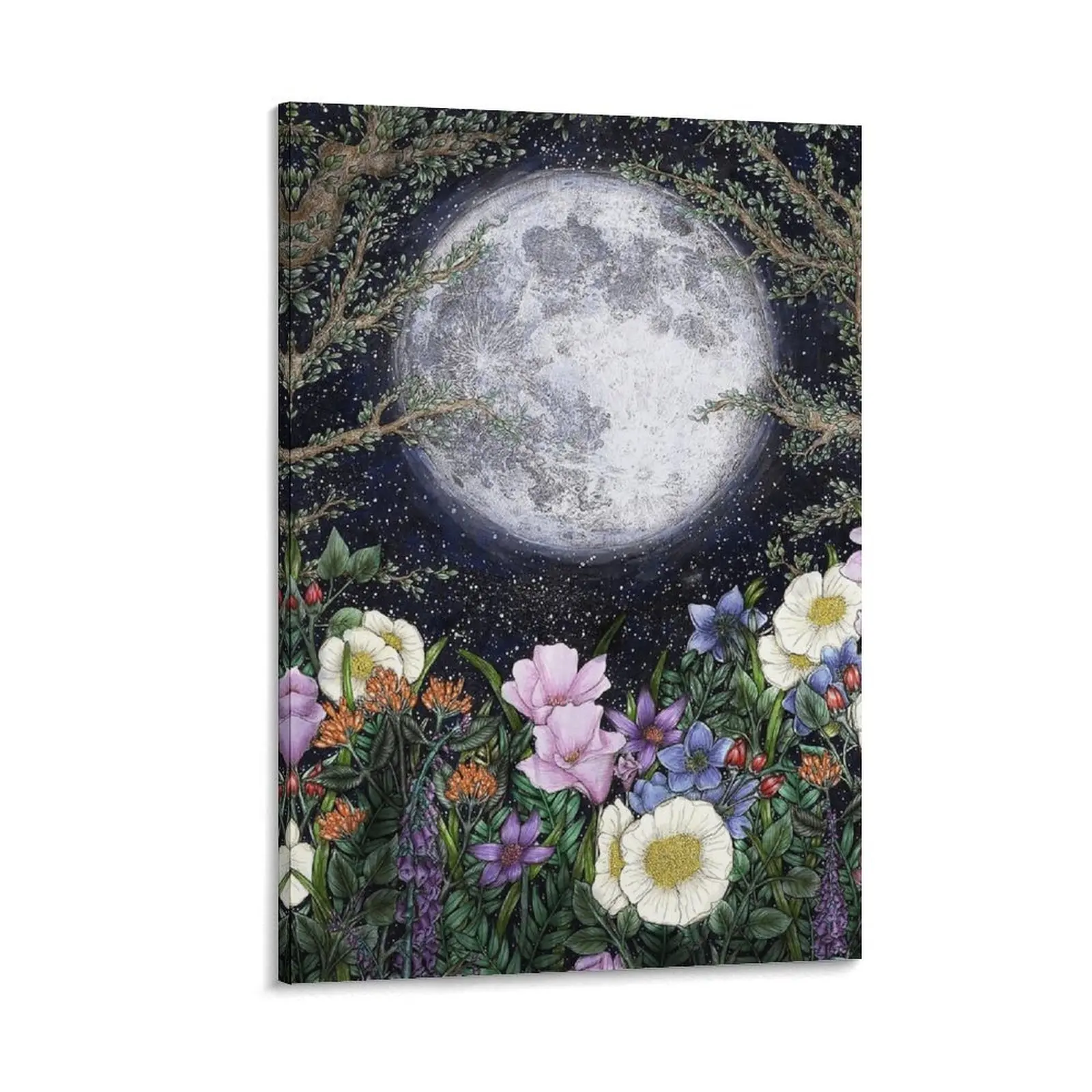 

Midnight in the Garden II Canvas Painting room decoration accessories aesthetic room decor vintage home decor