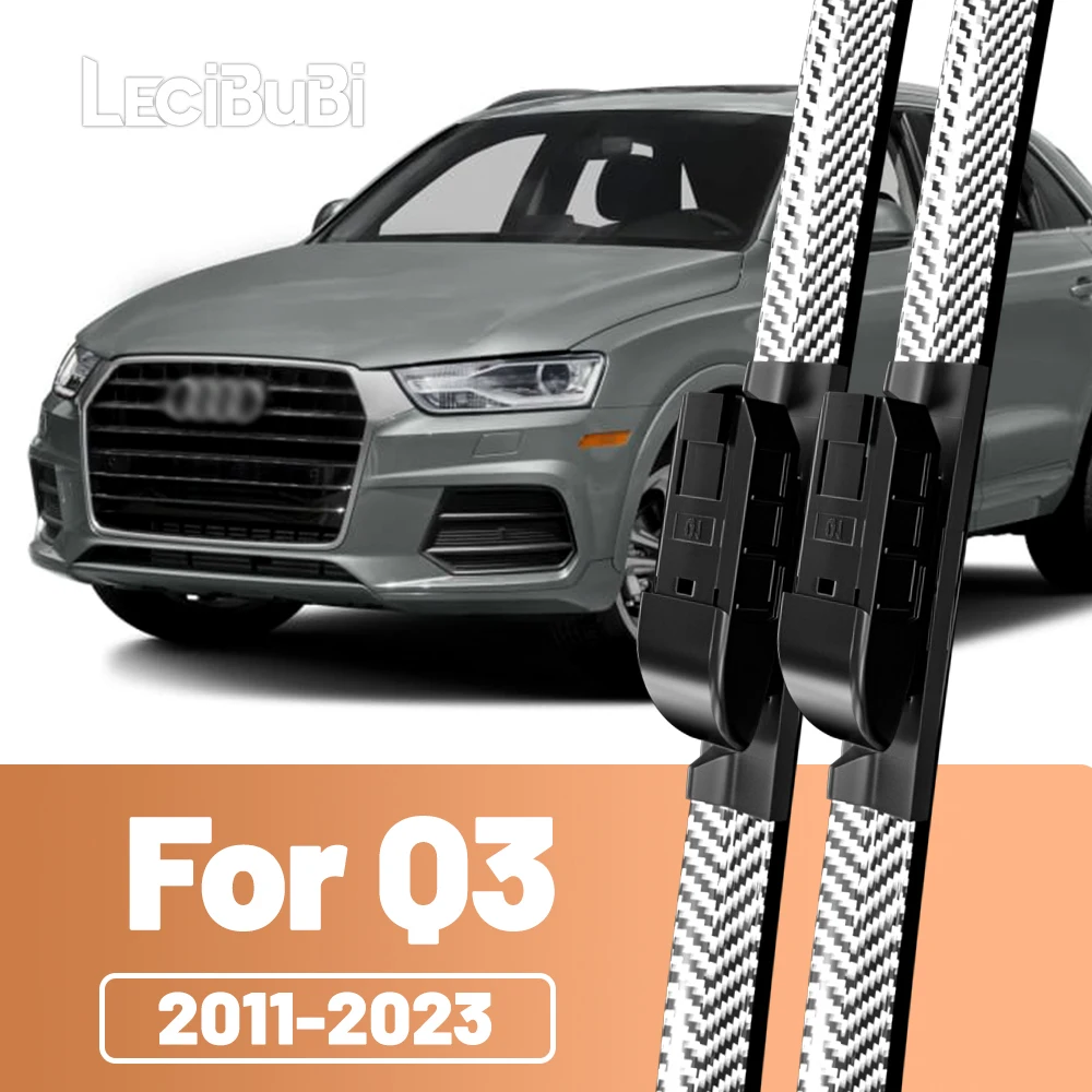 2 قطعة الزجاج الأمامي ممسحة الزجاج الأمامي شفرات ألياف الكربون مساحات لأودي Q3 8U F3 2011-2023 2012 2013 2014 2015 2016 2018 2019