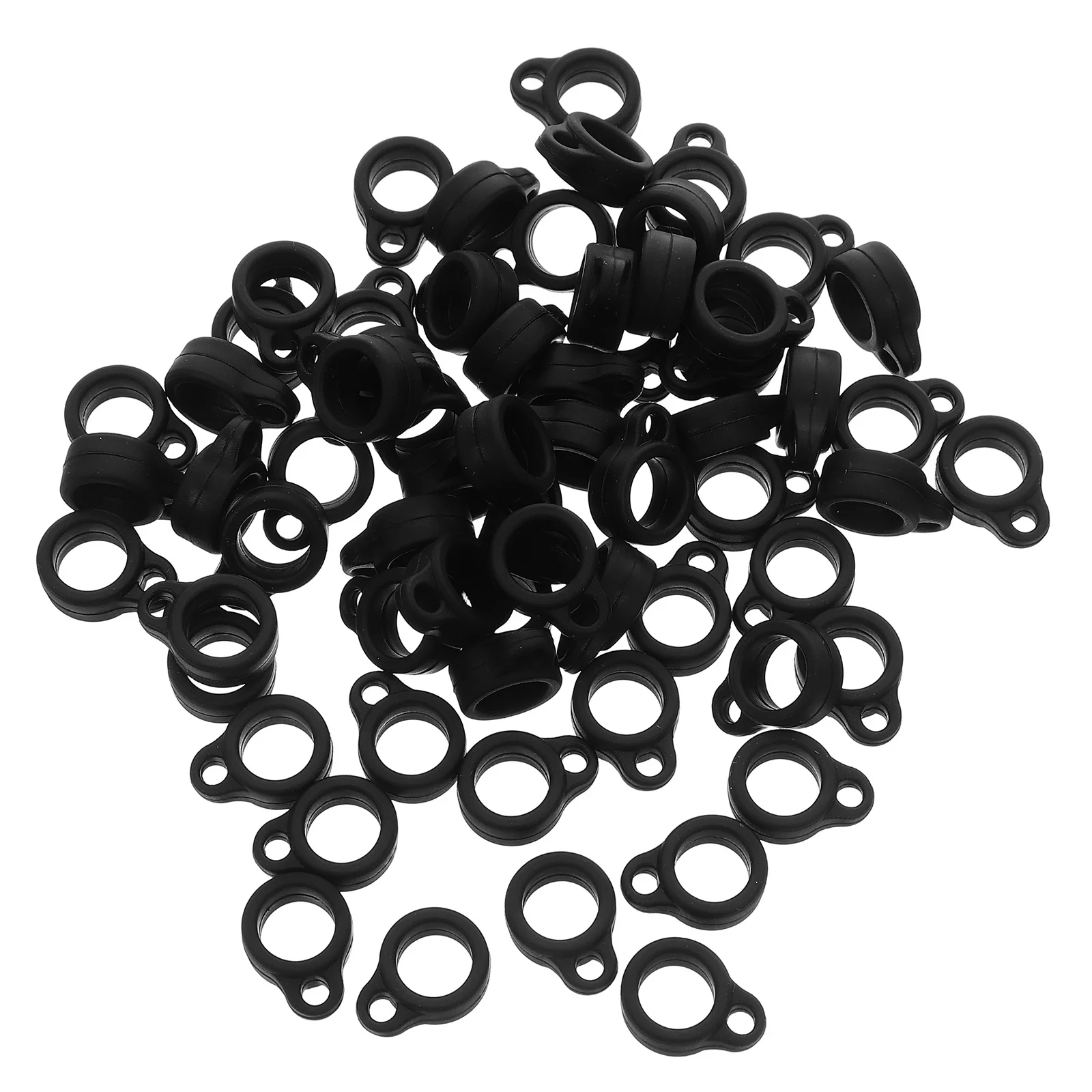 

100Pcs Silicone Lanyard Hooks Anti-Lost Rings Band for Keys Water Bottles Pens Jewelry Flexible Heat-Resistant Secure Loops