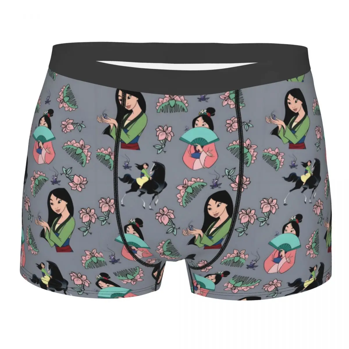 

Мужское модное нижнее белье принцессы Мулан на заказ, трусы-боксеры, мягкие шорты, трусы, трусы
