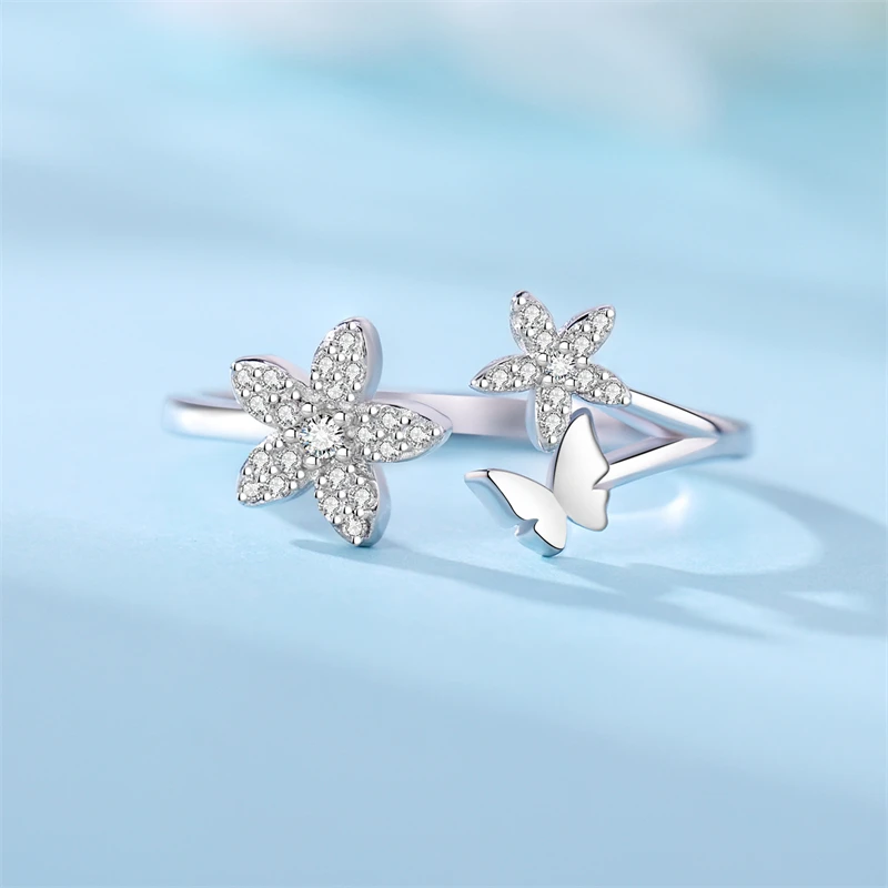 100% 925 prata esterlina brilhante margarida lindo cz anéis de dedo anel feminino para casamento casal presentes encantos jóias