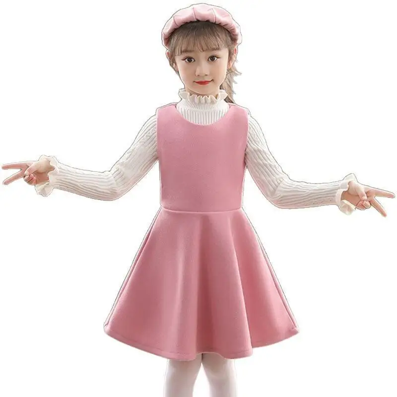 Kawaii معطف غير رسمي مجموعة موضة 2 قطعة ملابس الأطفال سترة الفتيات الفتيات خفيفة الوزن مبطن الأمومة 2025 فستان الأميرة