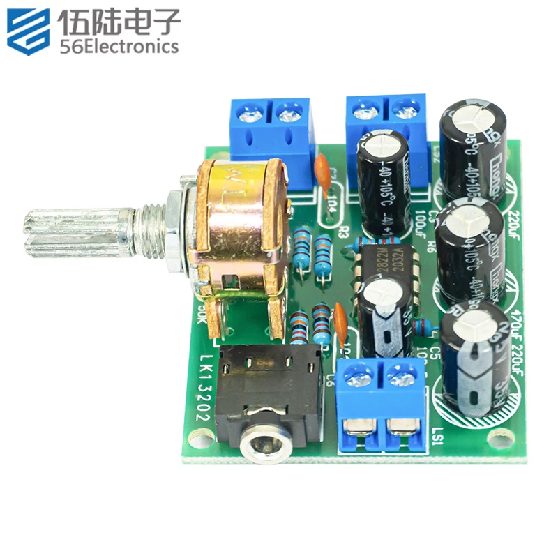 TDA2822 Dual Channel Amplifier Board Kit Practical Training Electronic Production Soldering Circuit Board Spare Parts