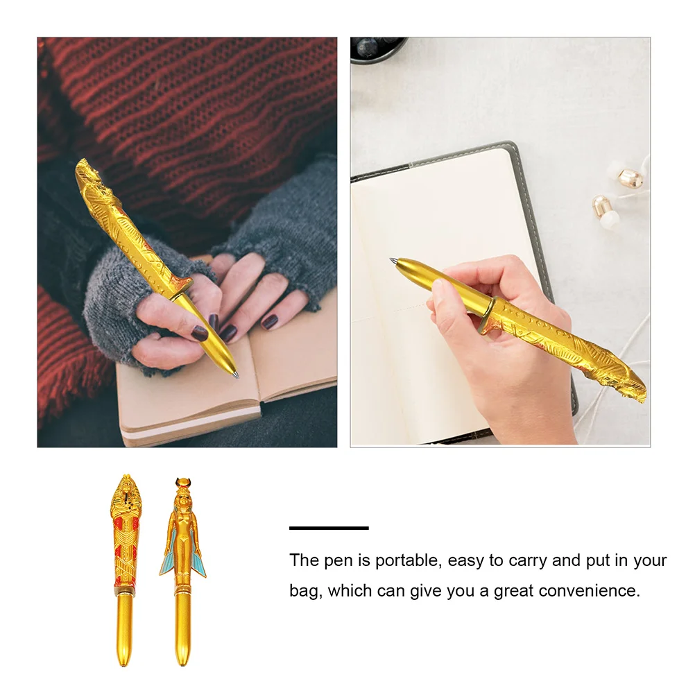 

2Pcs Pharaoh Ballpoint Pen Unique Exquisite Design Comfort Grip for Long Writing Sessions Ideal for Students Professionals Sign
