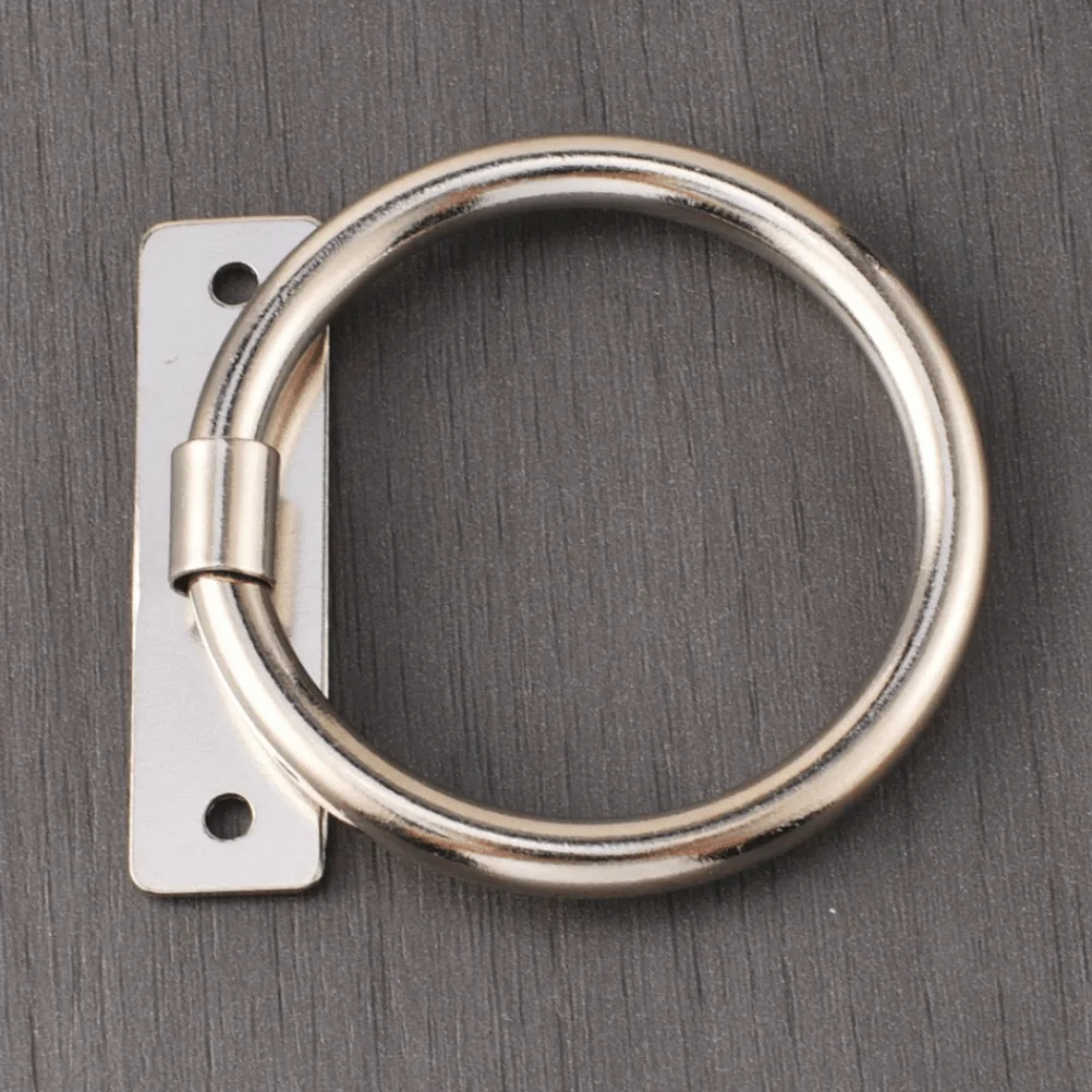 Iron Hardware Ring Pull Handle Modern Minimalist Double Hole Drawer Wardrobe Handles Solid Color Large Cabinet Ring Pull