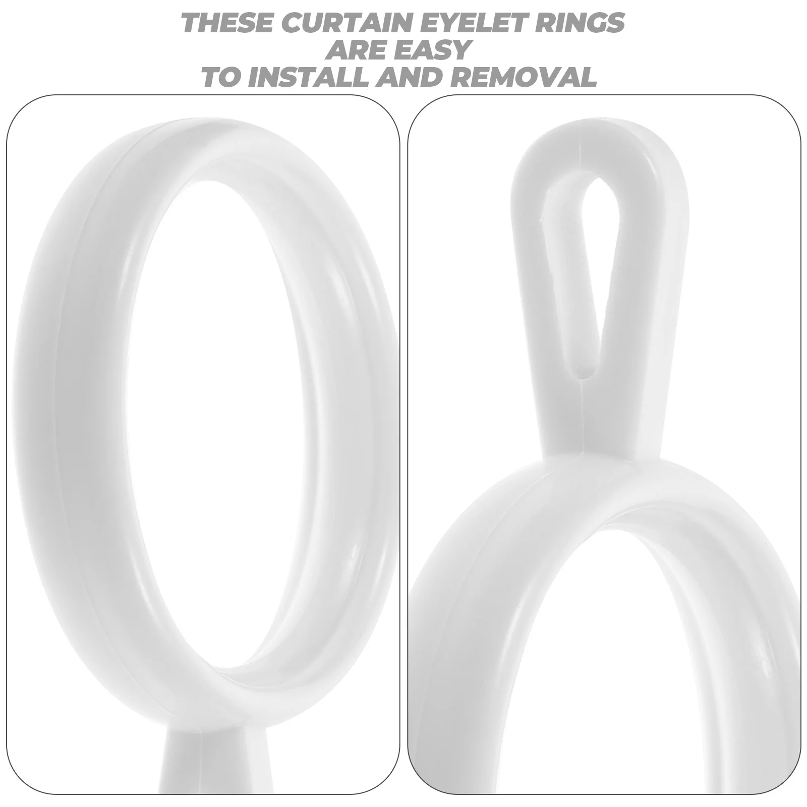 

190Pcs Heavy Duty Curtain Rings Easy Install for Various Curtains Smooth Sliding Decorative Shower Curtain Rings