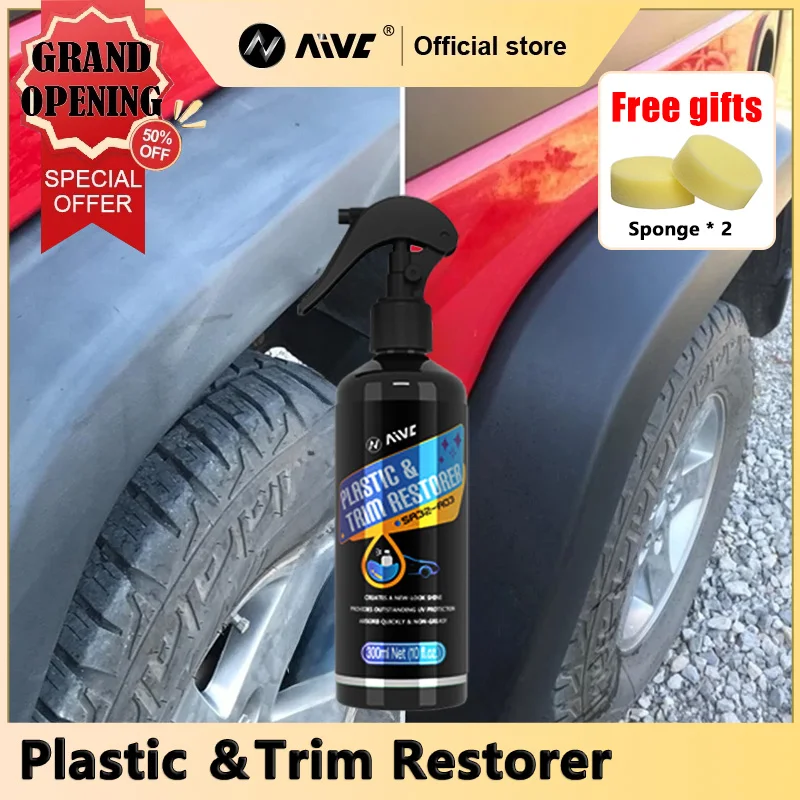 Plastic Restore Revitalizer Plastic Renovator Longlasting Coating For Car Rubbers Refurbish Clean Gloss Black Shine AIVC Repair