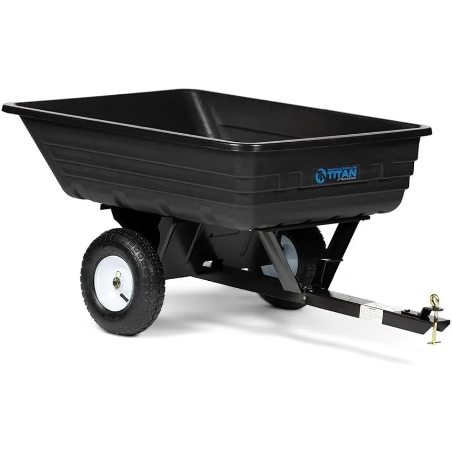

400 LB 10 Cu. Ft. Economy Poly Dump Cart for Lawn Tractor - Durable and Lightweight Design for Efficient Yard Work Ideal for Tr