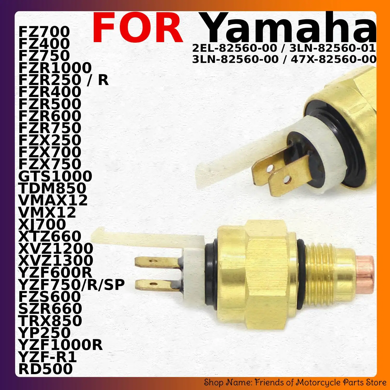 

Motorcycle Radiator Fan Thermo Switch For Yamaha FZS600 FAZER 1998 1999-2003 FZS600S 2000-2003 SZR660 1997 TRX850 3LN-82560-00