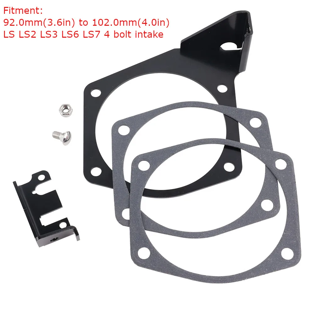 

Throttle Body Cable Bracket For LSX LS LS1 LS3 LS6 LS7 4 Bolts Intake 92mm-102mm Throttle Body Parts Black Steel