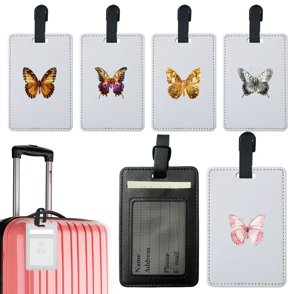 PU Luggage Tag Cover Durable Suitcase ID Card Holder Baggage Name Address Label Portable Boarding Identifier Travel Accessory