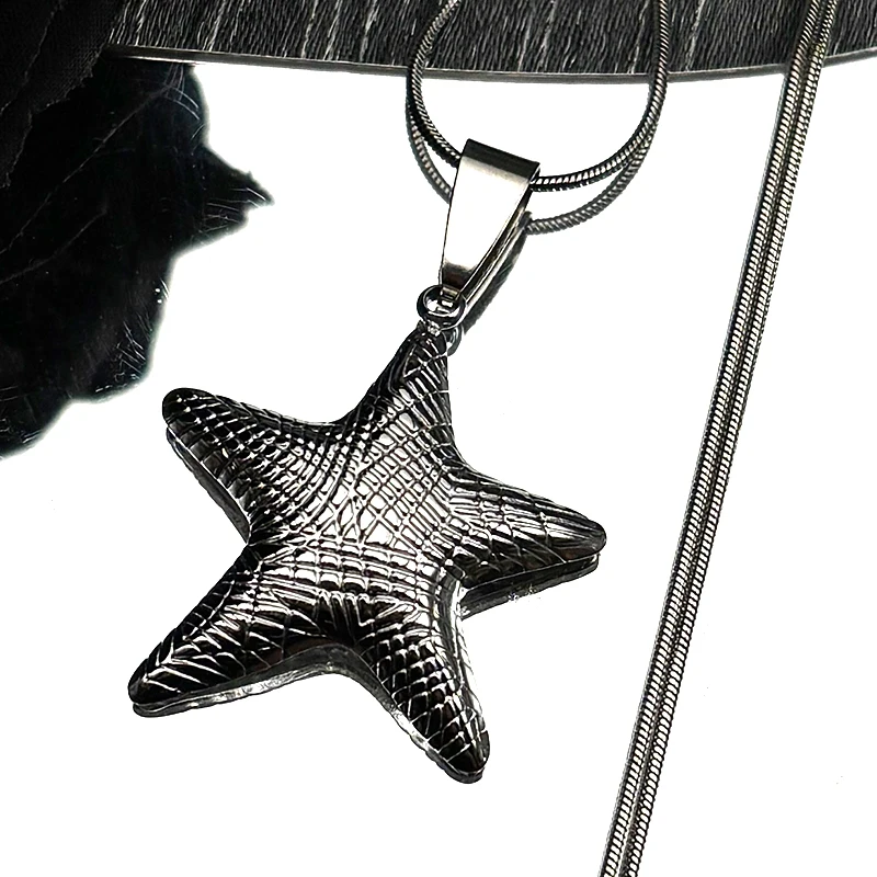 

Stainless Steel Starfish Pendant Necklace for Women Men Silver Color Fashion Ocean Style Simple Party Chain Jewelry Gift ﻿