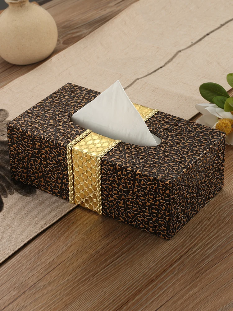 NEW PU Leather Car Home Rectangle Shaped Tissue Box  Fashion Elegant Household living Room Desktop Towel Napkin Tissue Holder