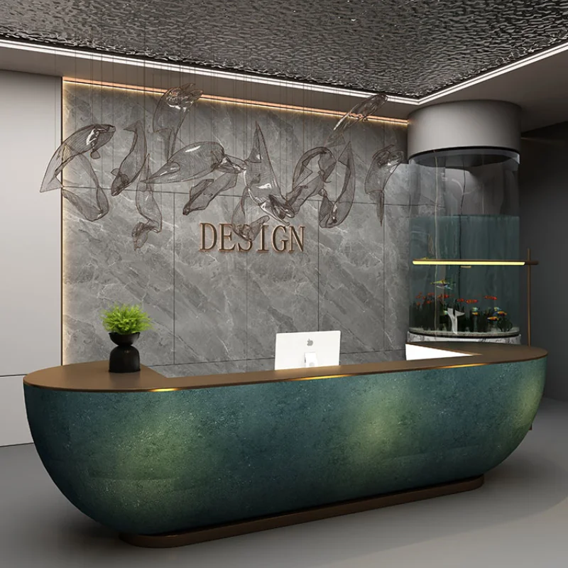 Marble Special-Shaped Desk Paint Front Desk