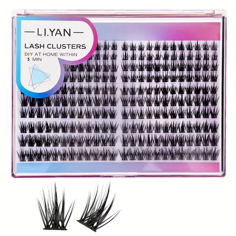 240 Wimpernbüschel, DIY Wimpernverlängerungsset, 10-16mm Cluster-Wimpern, Wimpernverlängerungswerkzeug, Praktisch für den Heimgebrauch