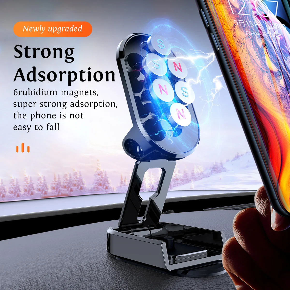 New Magnetic Car Phone Holder Magnet Smartphone Mobile Stand Cell GPS Support For iPhone 13 12 XR Xiaomi Mi Huawei Samsung LG