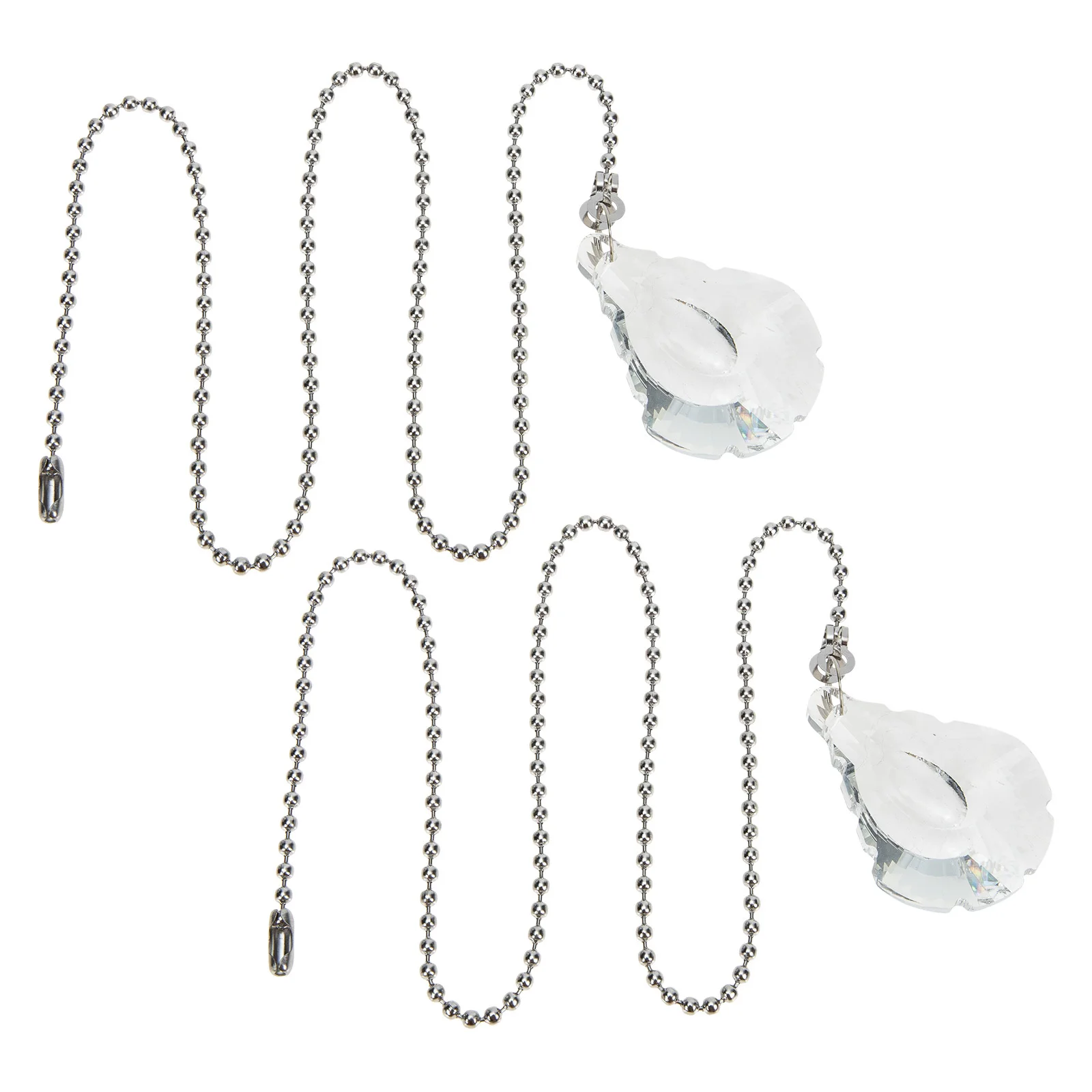 

2pcs Transparent Bead Hanging Fixture Smooth No Burrs Replacement For Lamp Pulling Chains Fan Extender Light Pull Chain