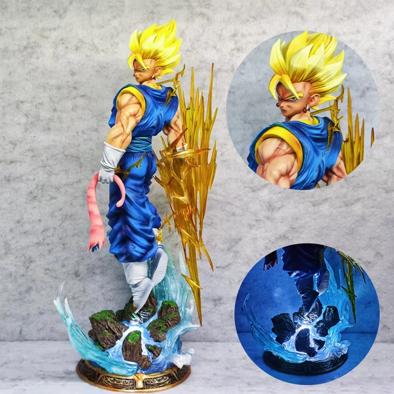 42cm Vegetto 피규어 드래곤 볼 애니메이션 피규어 3 머리 PVC 동상 Collectible Model Desk 장식 맞춤 장난감 생일 선물