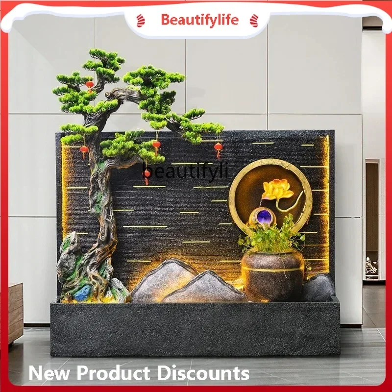Large Floor Rockery Fountain Water Landscape Living Room Office High Mountain and Flowing Water Decoration Landscape