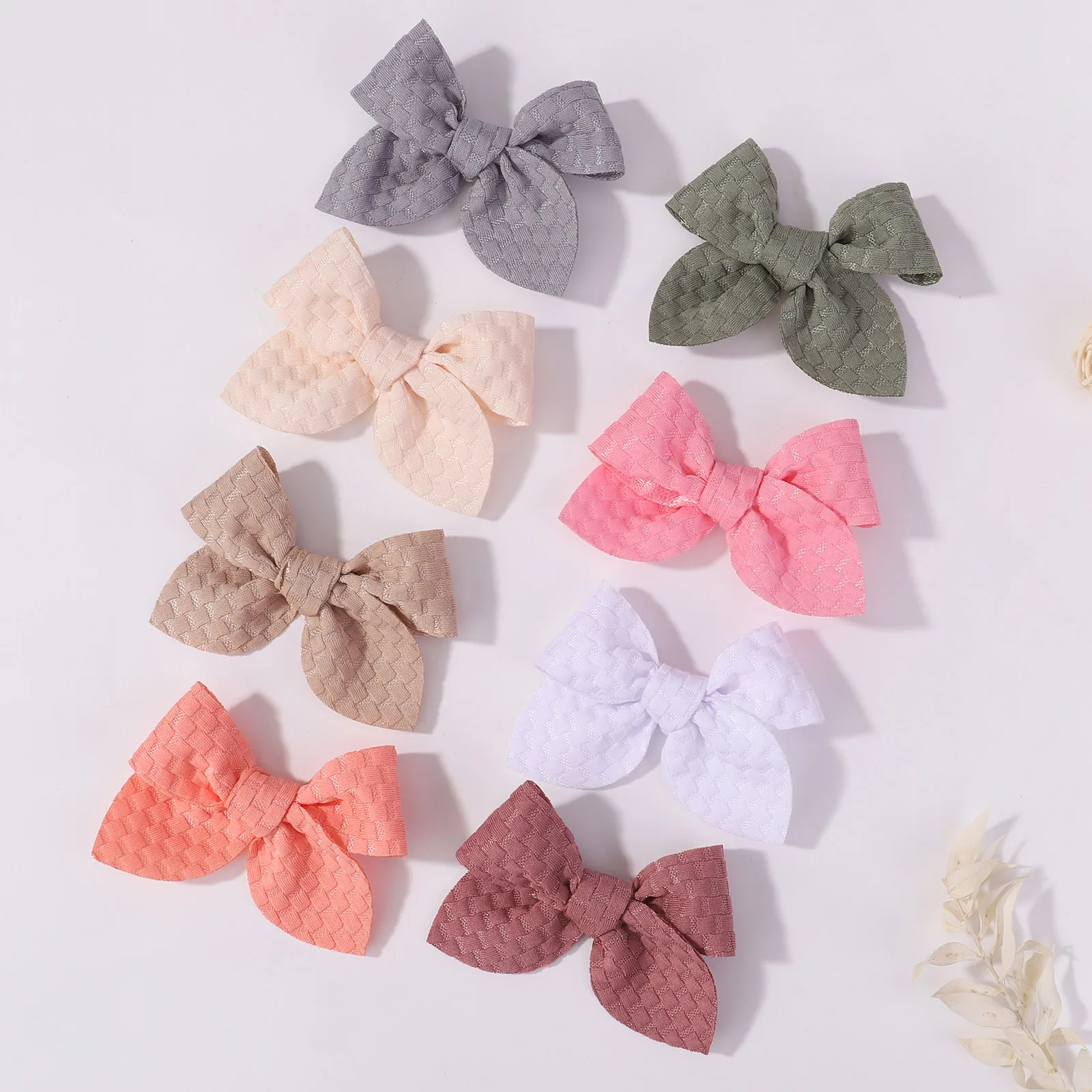 10pcs/set Nylon Bows Hair Clips Solid Hairpins for Girls Handmade Safe Barrettes Kids Hair Pin Korean Headwear Hair Accessories