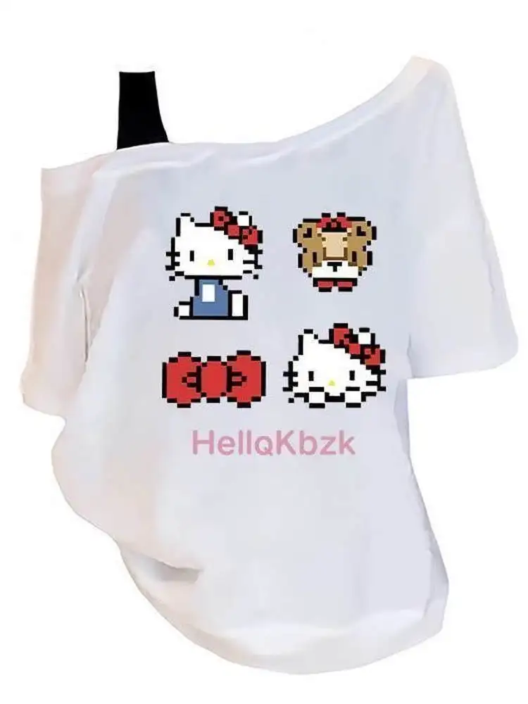 

Американская футболка Oversize ort Sve, женская летняя свободная футболка с ленивым дизайном, милый повседневный удобный топ с героями мультфильмов для подростков