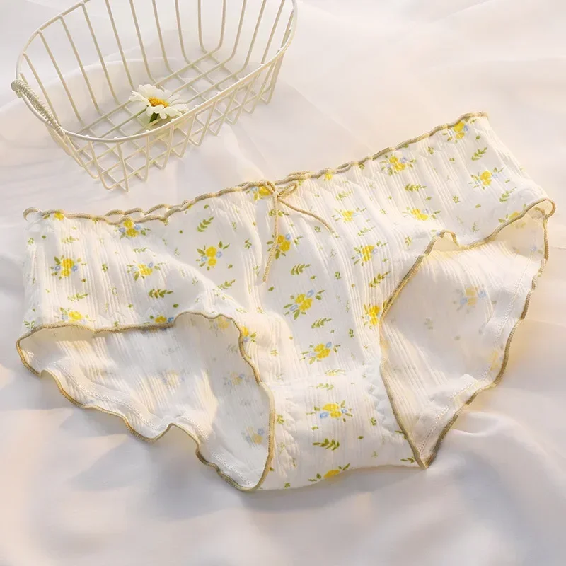 Cotton Breathable Women's Underwear Women's Floral Comfortable Antibacterial Panties Female Summer Breath Underpants 섹시팬티