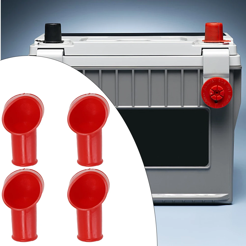 Automotive Battery Terminal Insulation Covers 4 Pack Silicone Rubber Material for Red and Black Posts with Corner Terminal Fit