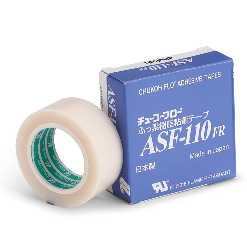 ASF-110FR Teflong High Temperature Heat Insulation PTFE Pure Film High Temperature Adhesive Tape Bathroom 0.08mm