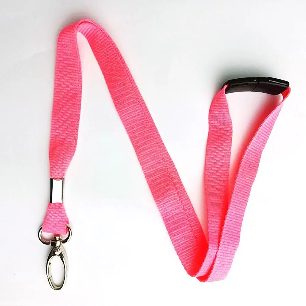 Metal Clip Lanyard Neck Strap, ID Pass Holder, Badge Safety, Cor sólida, Safety Break, Lobster Card Holder, Comprimento 90 cm