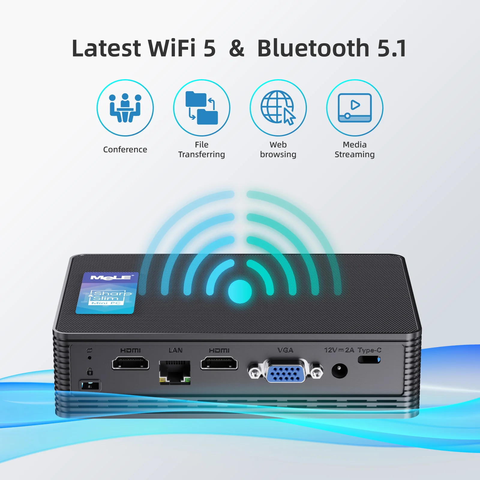 Imagem -04 - Mele-mini pc Intel Celeron N5105 8gb 128gb Windows 11 Pro Ssd M.2 Nvme Quieterhd3 Computador Fanless Hdd 4k Gigabit Ethernet Pxe