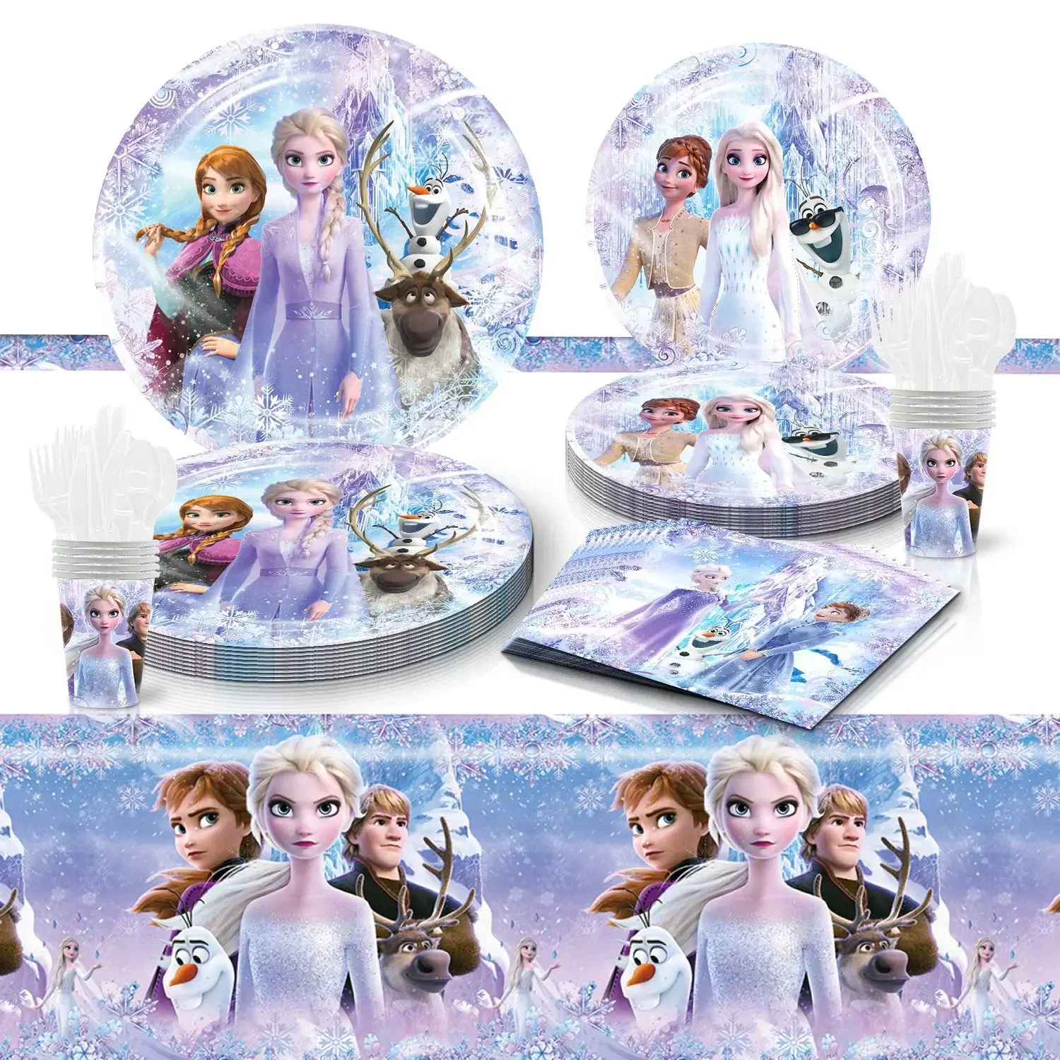 

Disney DIY аниме «Холодное сердце» на день рождения, предметы, детский тематический набор, украшение, обеденная тарелка, бумажные полотенца, детский стол