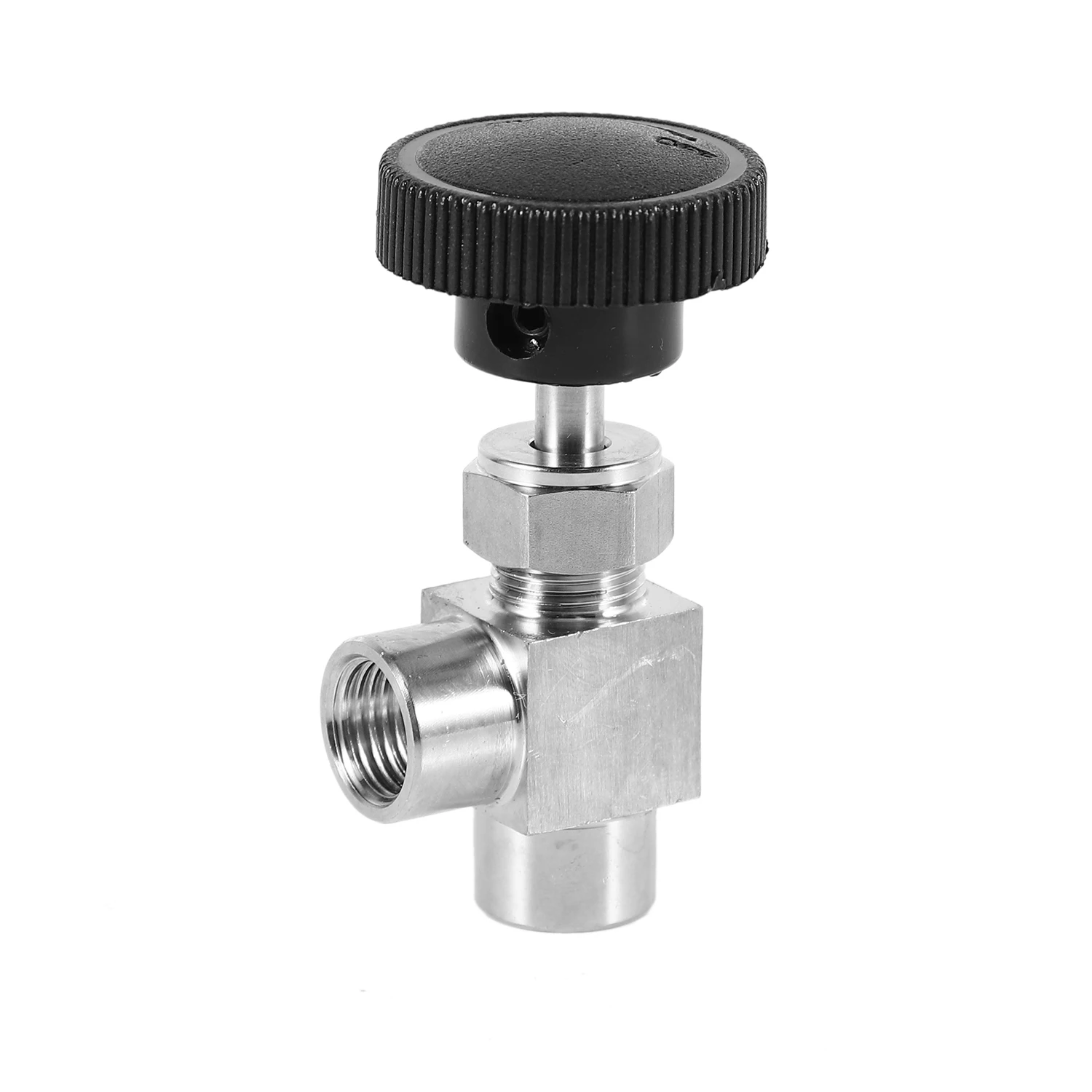 Needle Valve Adjustable Needle Valve 1/4 Inch Right Angle Female Thread BSP SS304 for Water Gas Oil