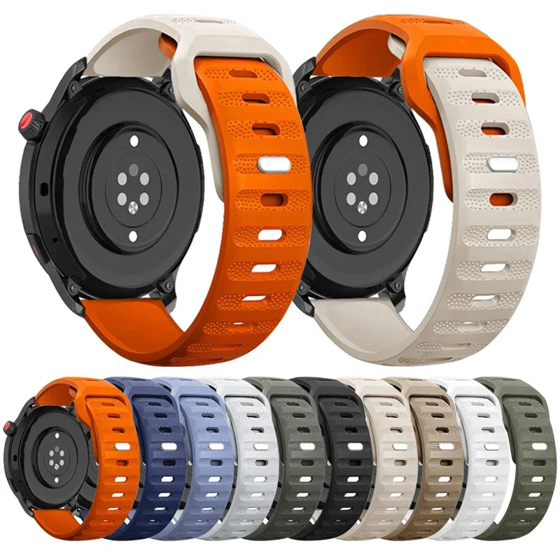22mm 20mm Silicone Strap For Amazfit GTR 4/GTS 4 Breathable Wristband Samsung Galaxy Watch 7/6/5 Huawei Watch 4/3/GT3-2 Pro Band