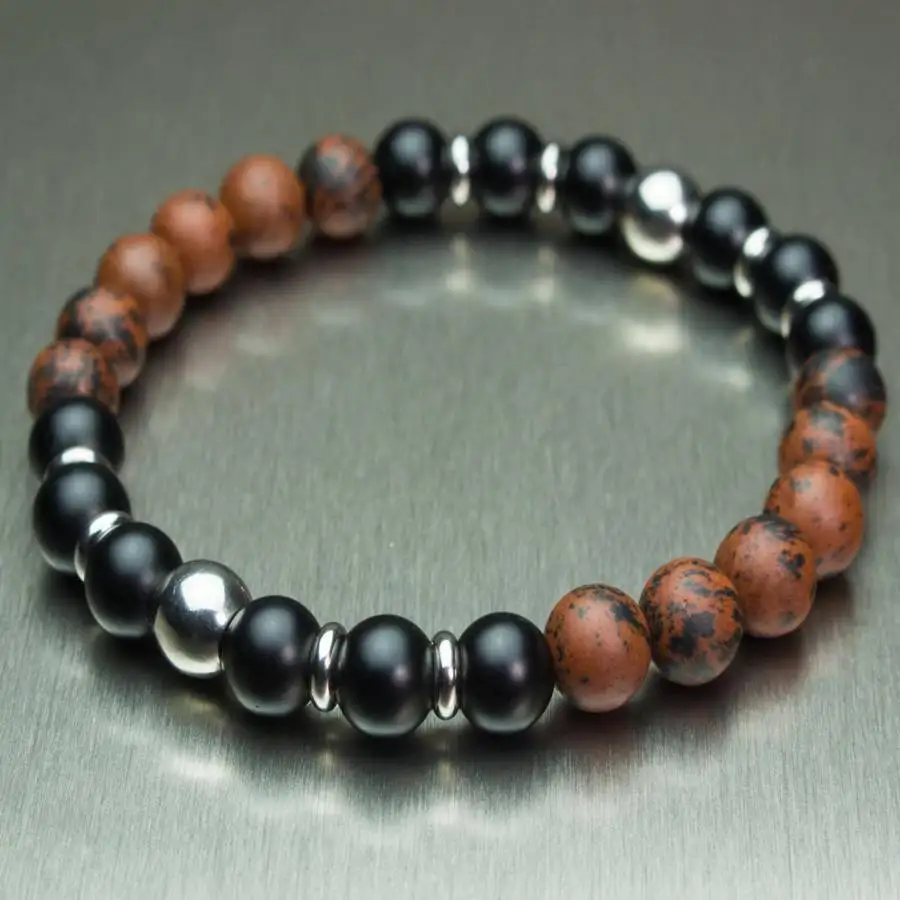 

Handmade natural stone bead bracelet,men's cuff button bracelet,Ramadan prayer bead,women's meditation,holiday gift,daily wear