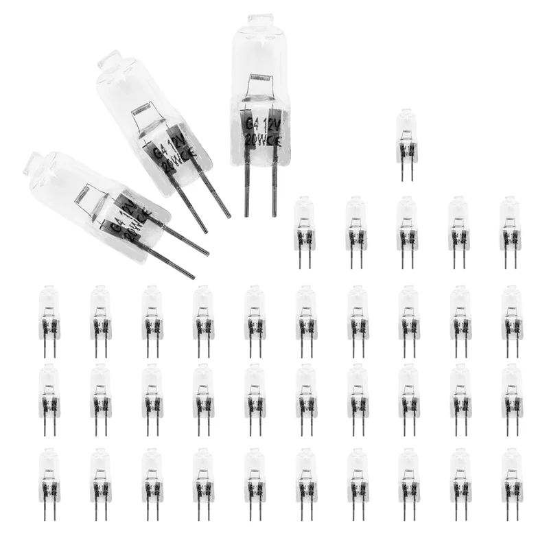 

B-Est 40PCS G4 12V 20W Halogen Lamp G4 12V Bulb Inserted Beads Crystal Lamp Halogen Bulb 20W 12V Halogen Bulbs