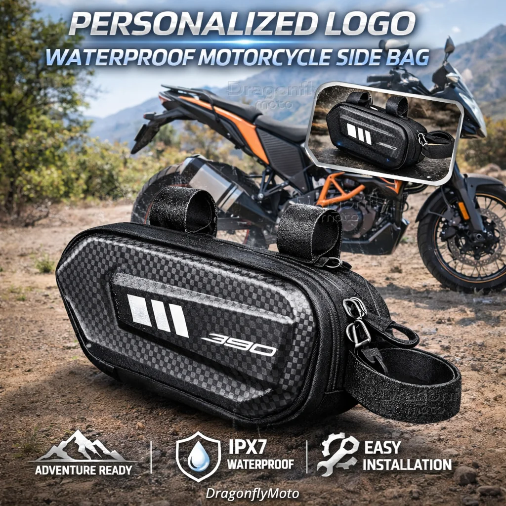 

Для мотоциклов KTM 390 ADVENTURE, 390 ADV и Duke 390: Боковая сумка с персонализированным логотипом, водонепроницаемая, жесткий корпус, седельная сумка.