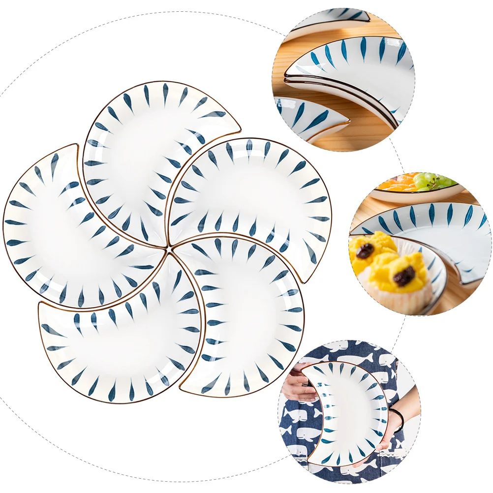 

1Pcs Plate Household Dining Tableware Practical Microwave Dishwasher Safe Dish Tray for Healthy Eating