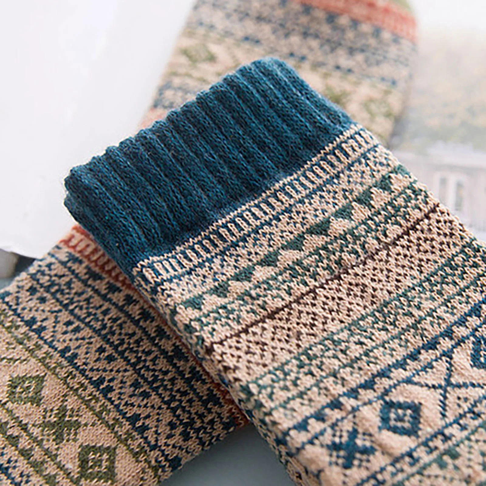 جوارب طويلة دافئة بوهيمية للرجال ، بين الجنسين ، مريحة ، ريترو ، كاشمير ، الموضة ، الربيع ، الخريف ، 5 * #4