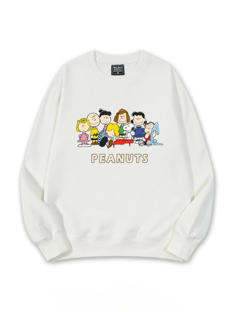 Soft and cute Snoopy Cartoon Anime periphery Men and women round neck pullovers Spring and Autumn trend couple clothing pullover