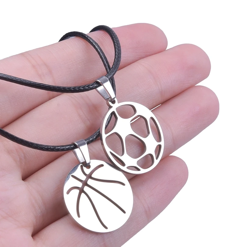 Football/Basketball Pendant Stainless Steel Necklace For Women Men Accessories Sports Charm Necklace Collares Para Mujer Jewelry