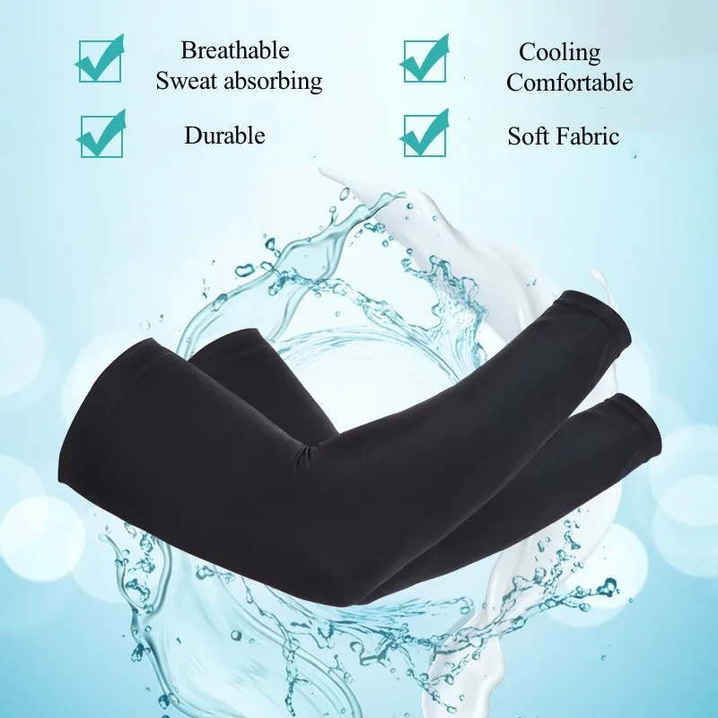 2pcs Cooling Sports Arm Sleeve Compression Basketball Cycling Arm Warmer Running UV Protection Unisex Volleyball Sunscreen Bands