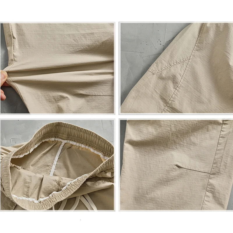 Летние быстросохнущие и устойчивые к царапинам тканевые обвязки для ног повседневные брюки мужские карго с подставкой эластичная Удобная Талия b