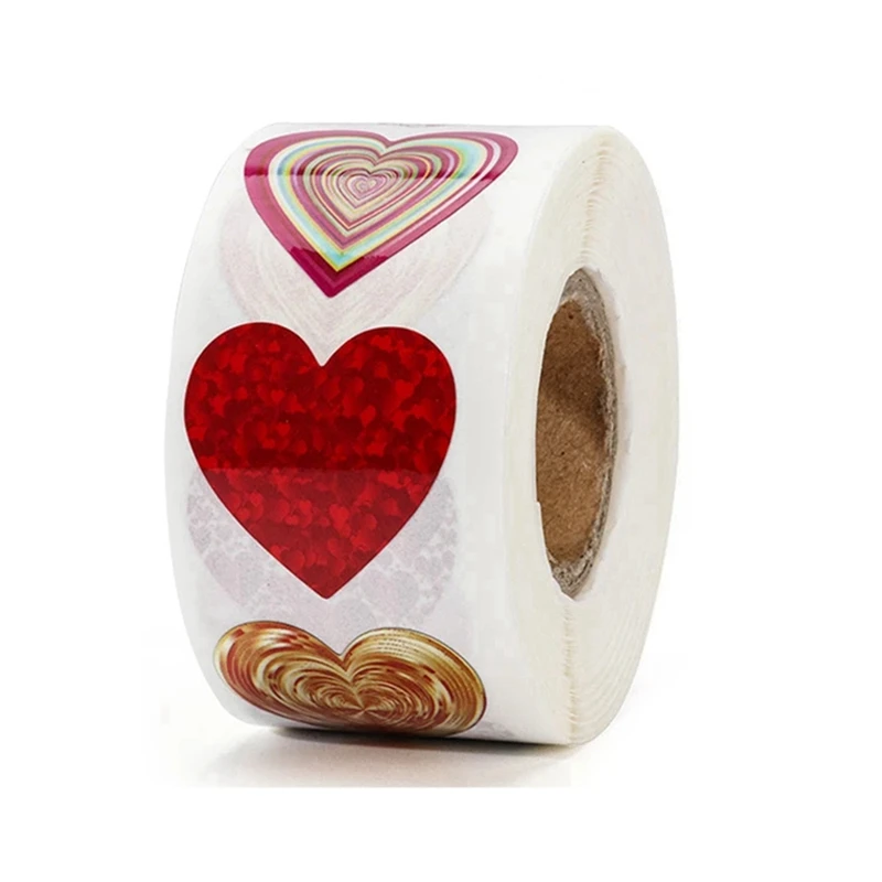 Heart Shape Stickers Valentines Day Wedding Gift Box Bag Decoration Birthday Party